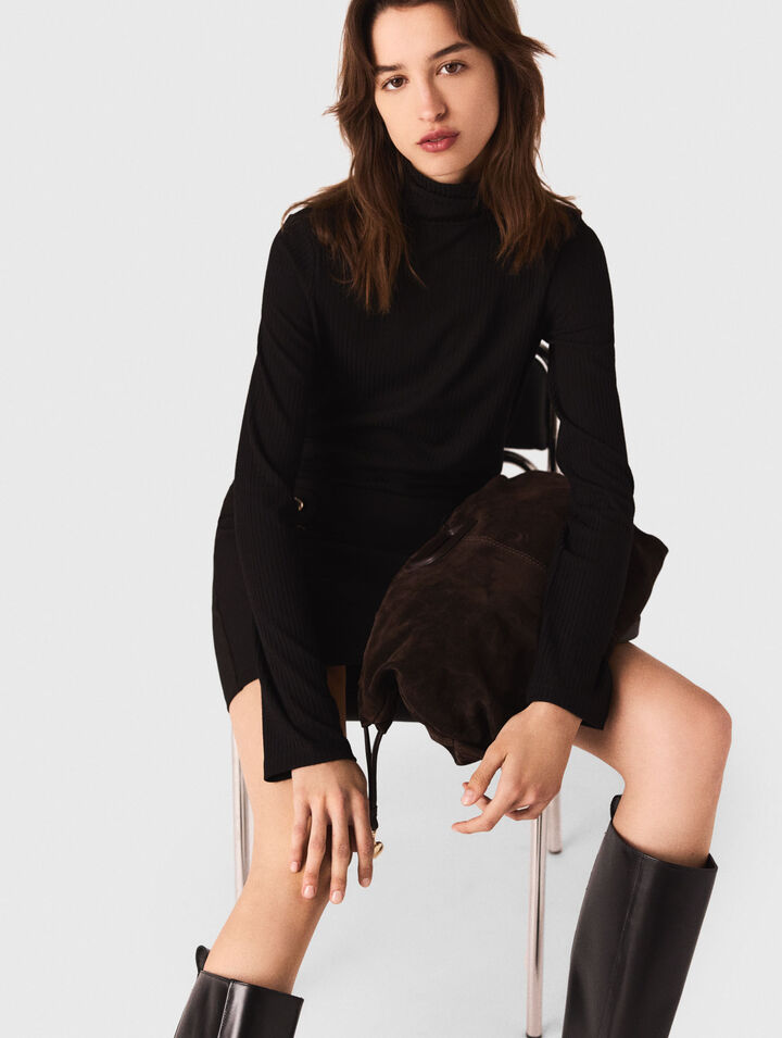 Robe courte avec col montant