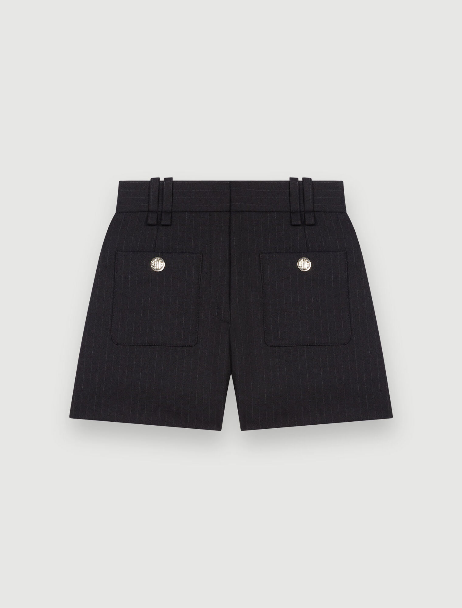 Short en rayures tennis à détails métal