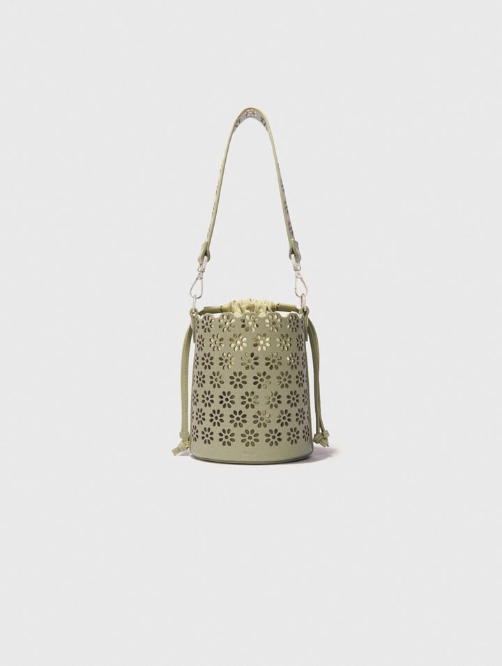 Sac seau en cuir perforé