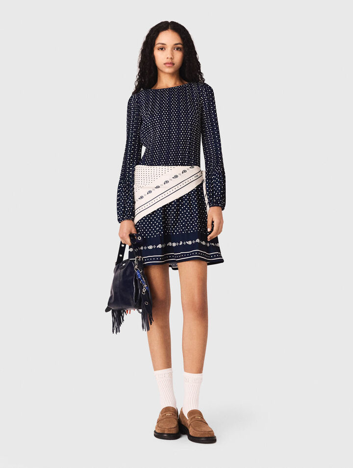 Robe pliss&eacute;e imprim&eacute;e