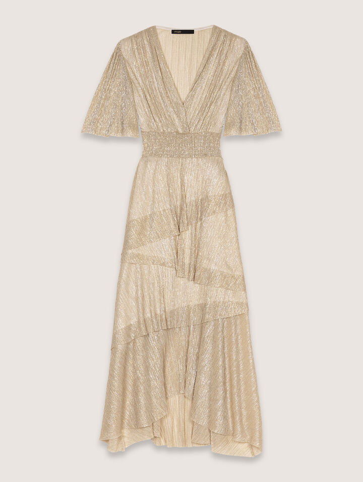 Robe à volants métallisée