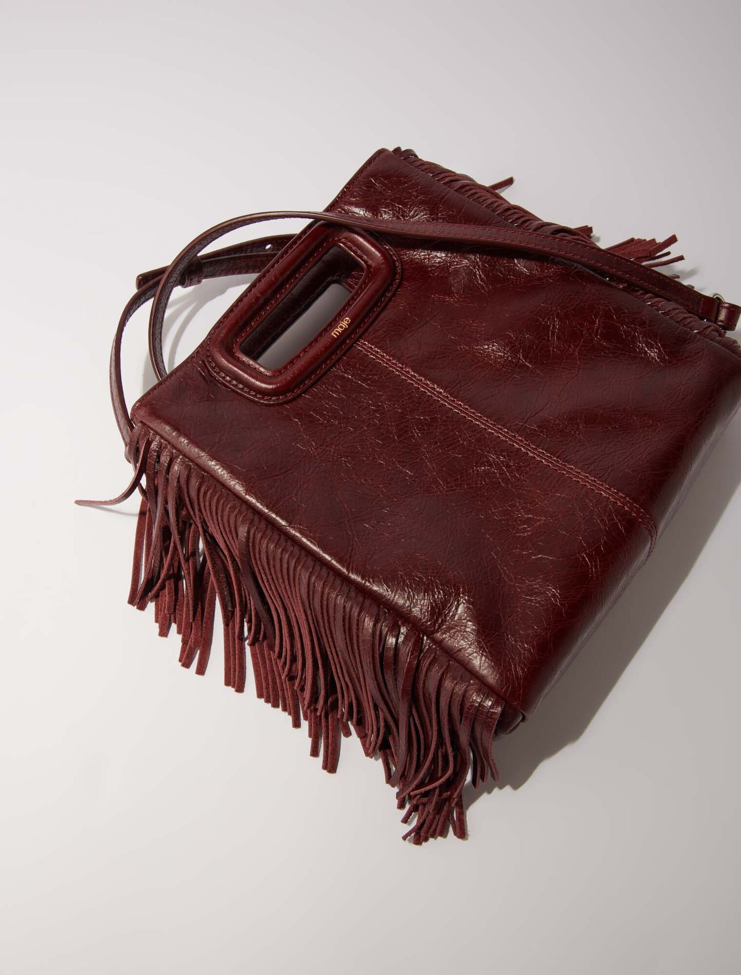 Sac M en cuir craquelé