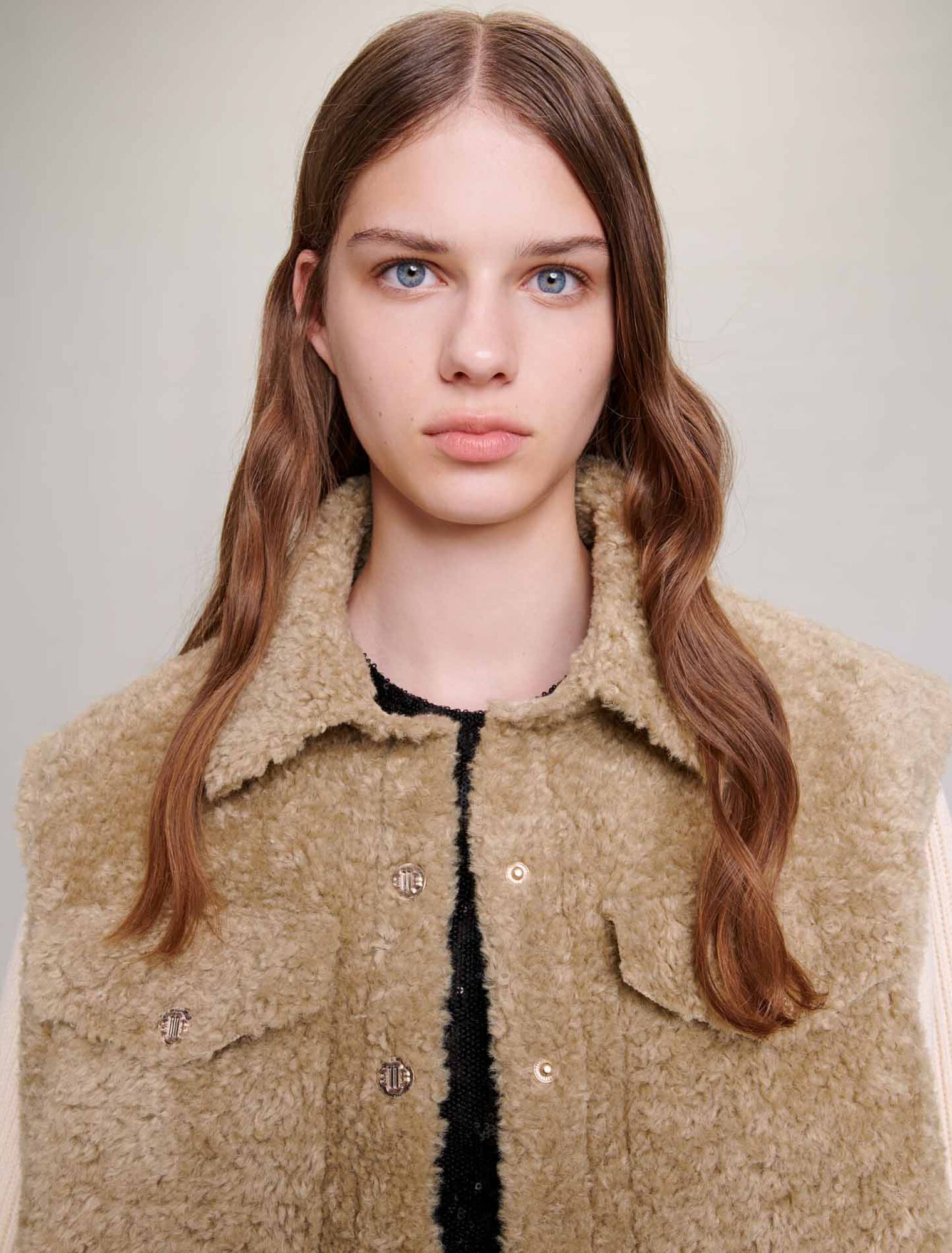 Blouson en maille et fausse fourrure