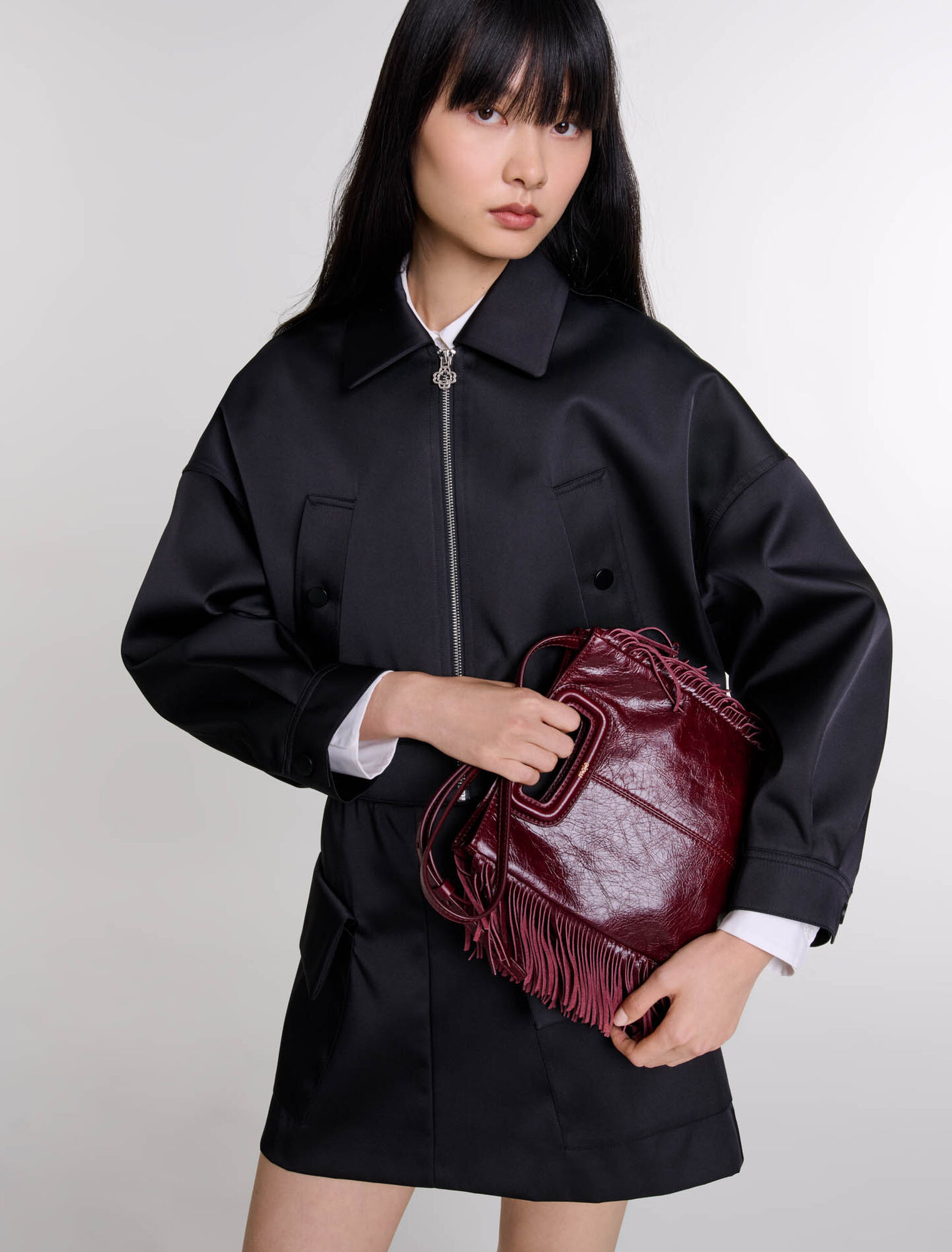 Sac M en cuir craquelé