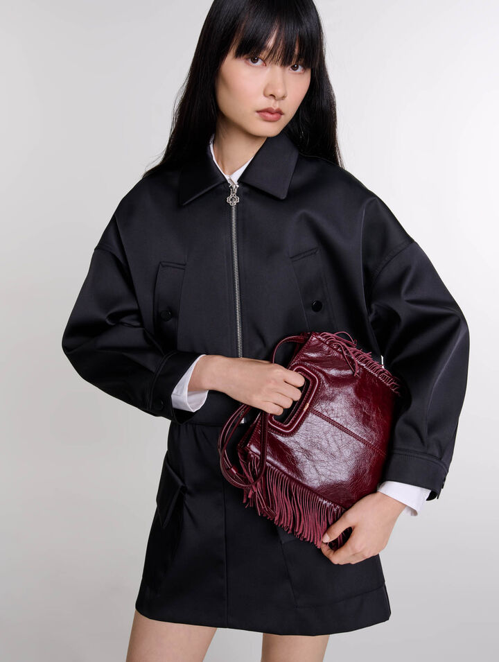 Sac M en cuir craquelé