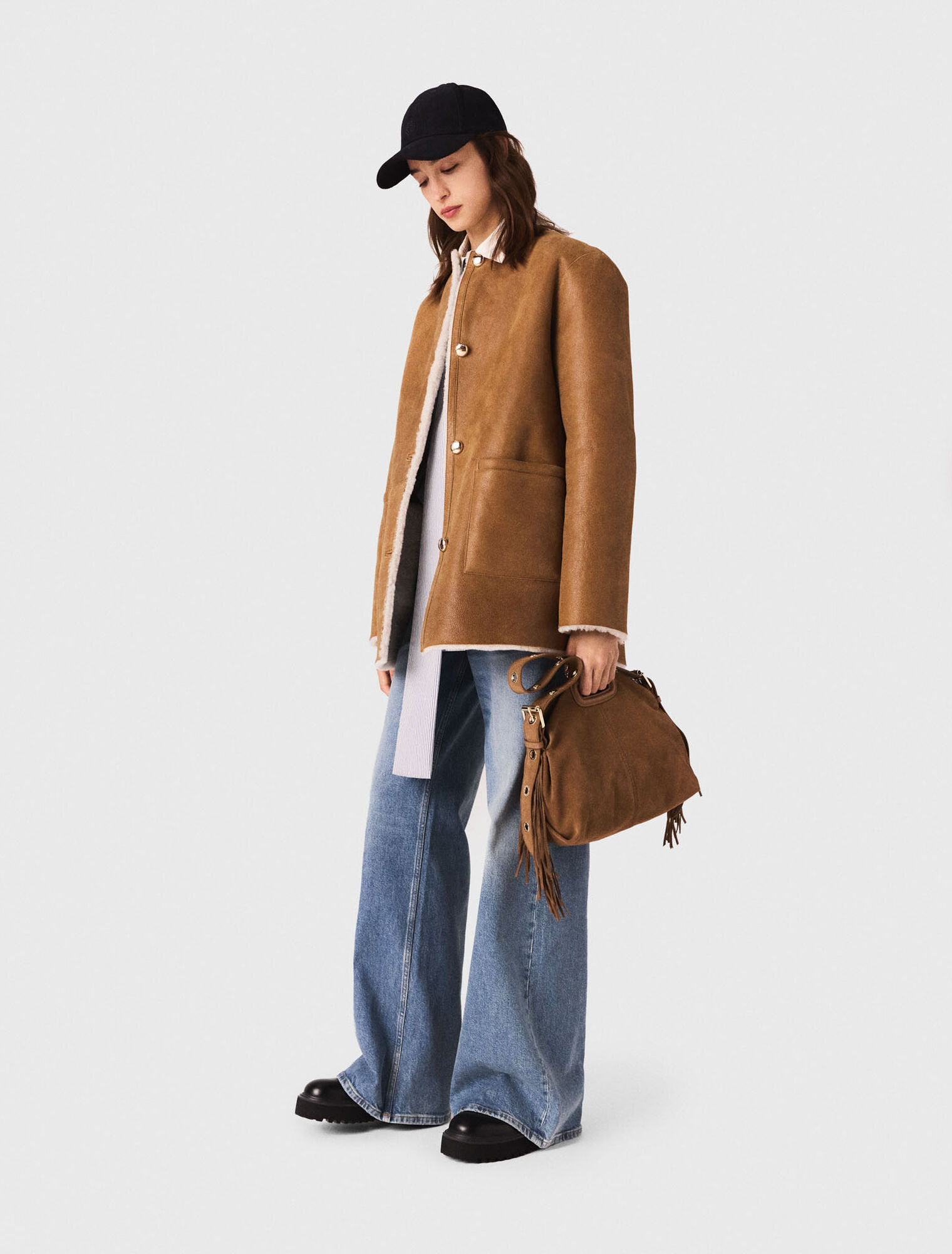 Manteau réversible en cuir