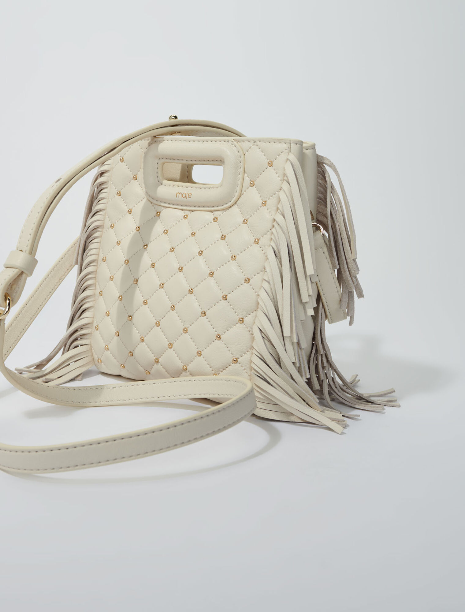 Sac M mini en cuir matelassé à studs