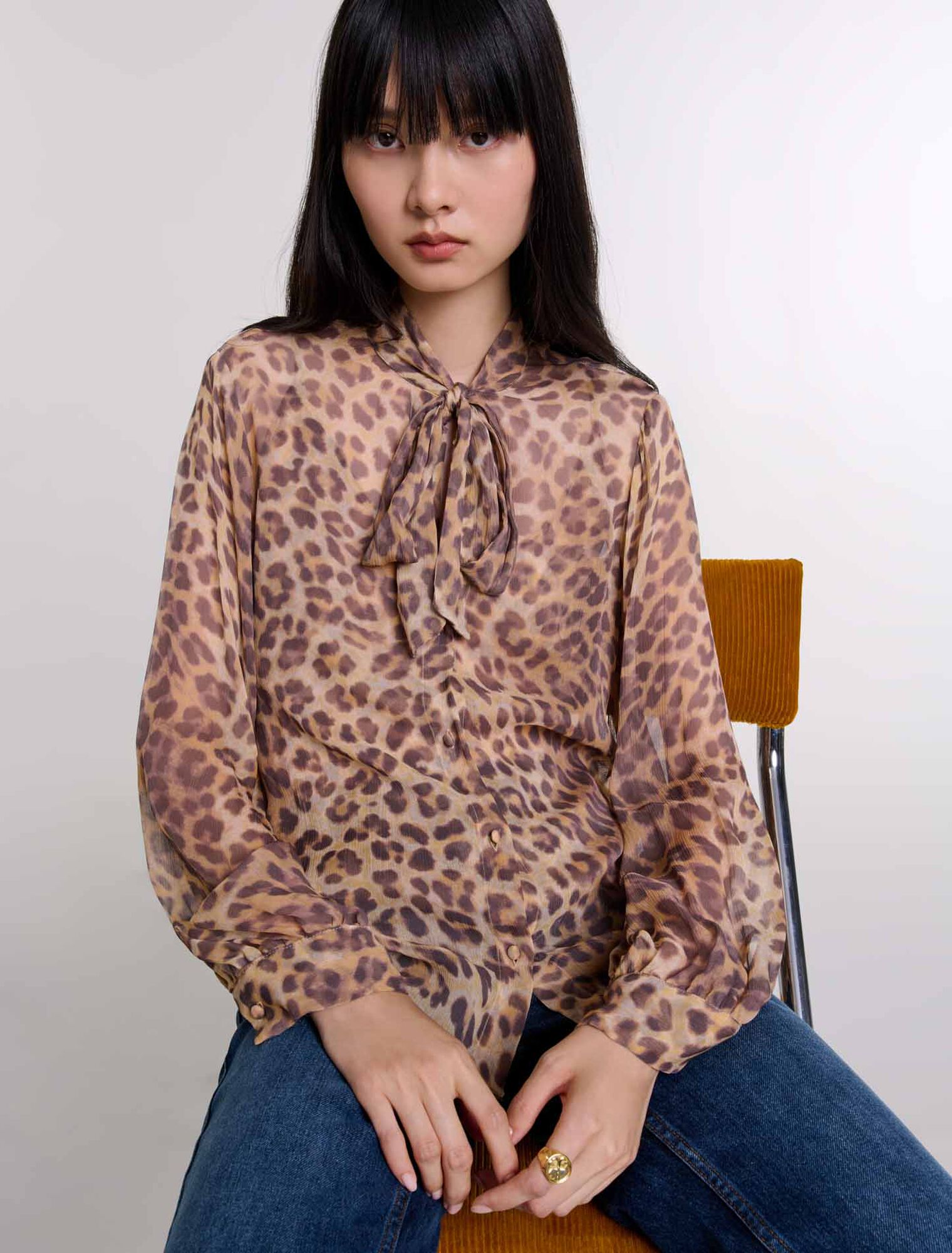 Chemise imprimé col lavallière