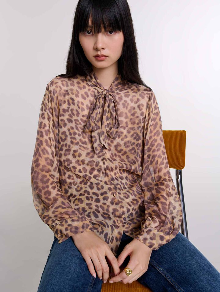 Chemise imprimé col lavallière