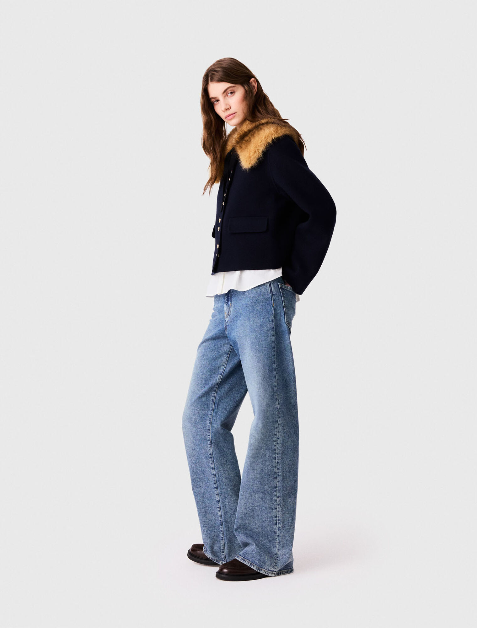 Manteau court en double face