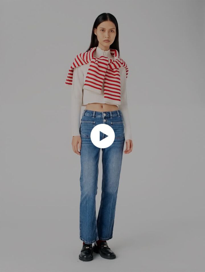 Jean denim &agrave; poches