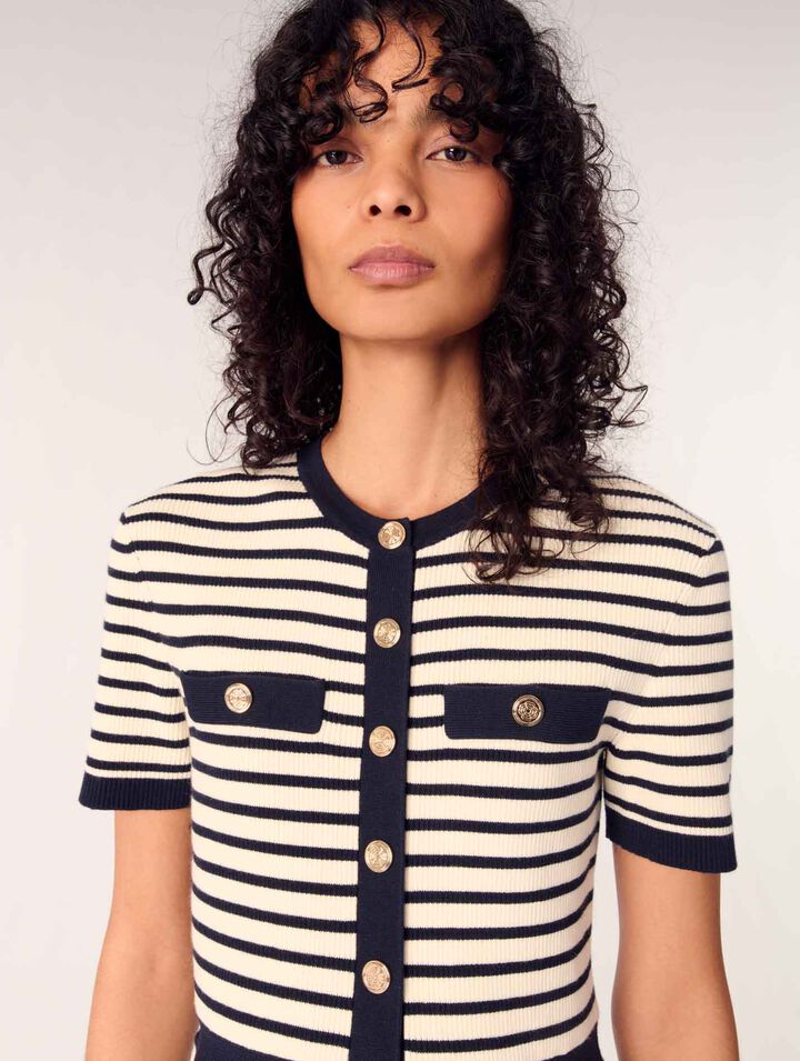 Robe courte en maille côtelée