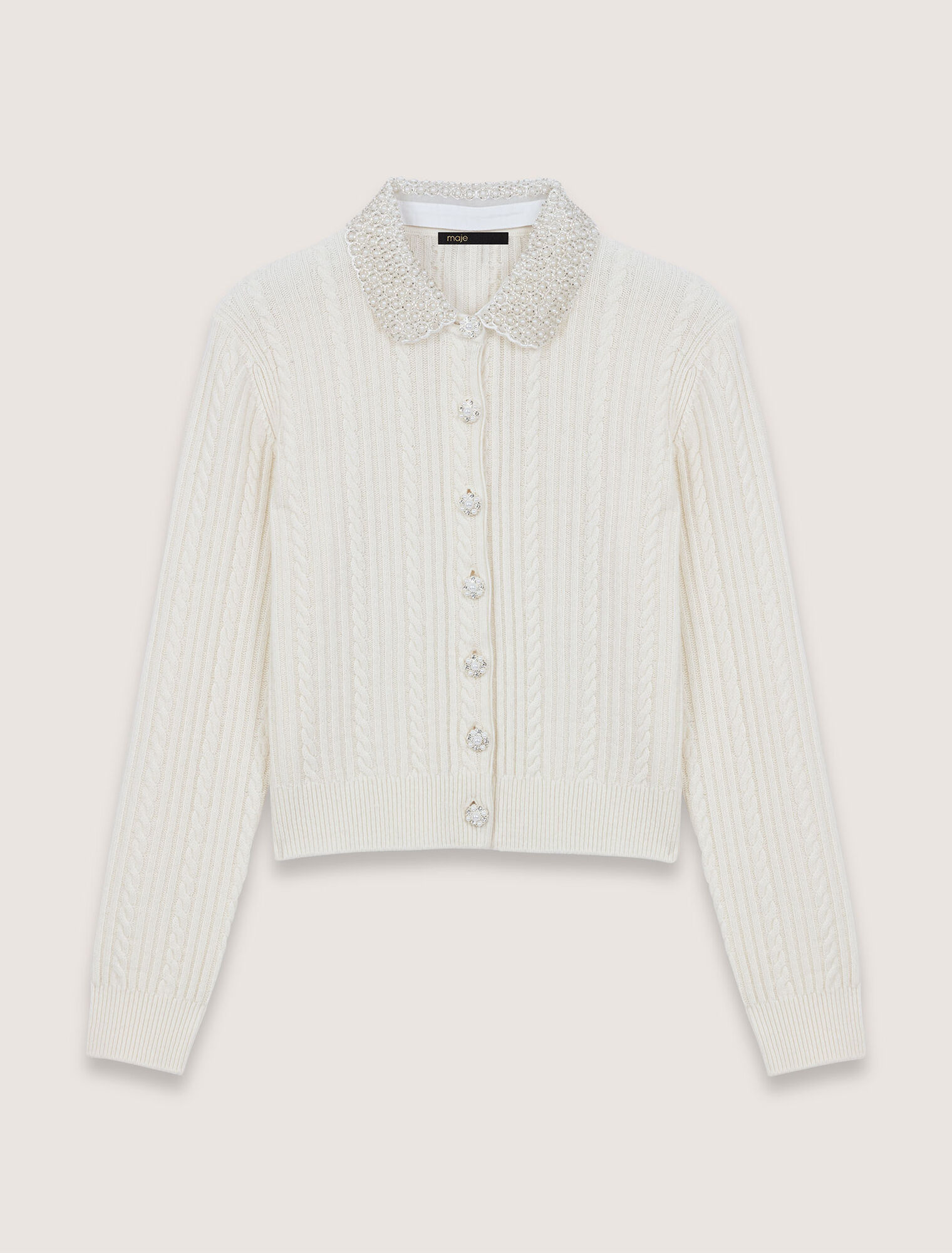 Cardigan en maille &agrave; col amovible