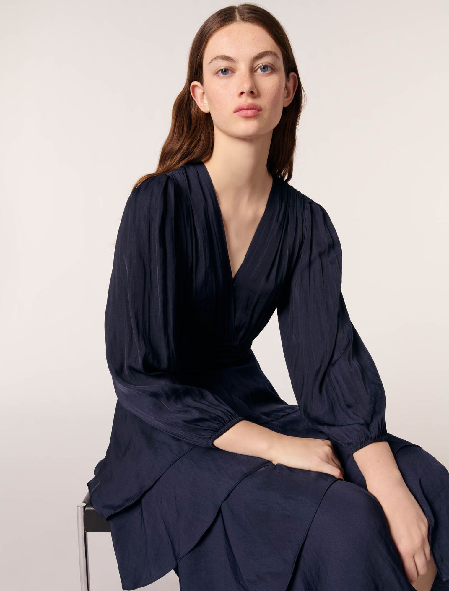 Robe longue à volants