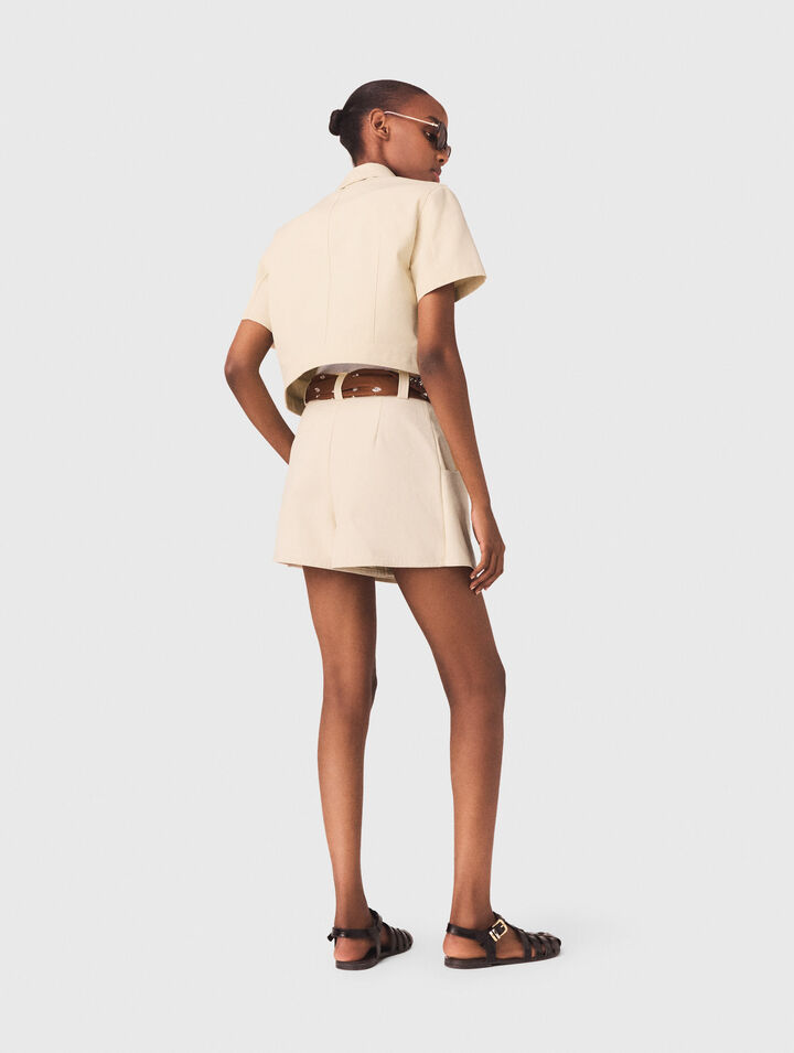 Veste courte &agrave; manches courtes