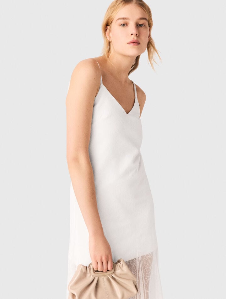 Robe en taffetas et dentelle