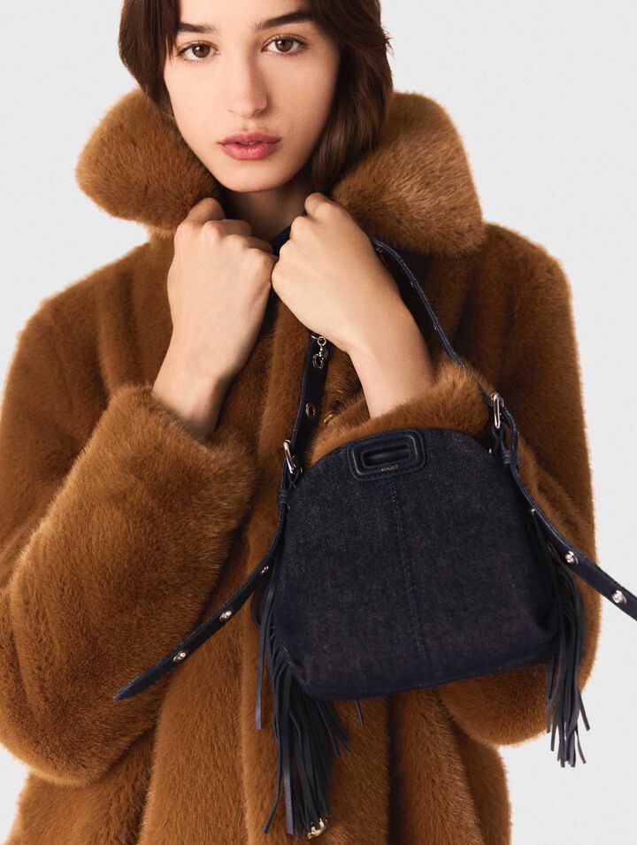 Manteau mi-long en fausse fourrure