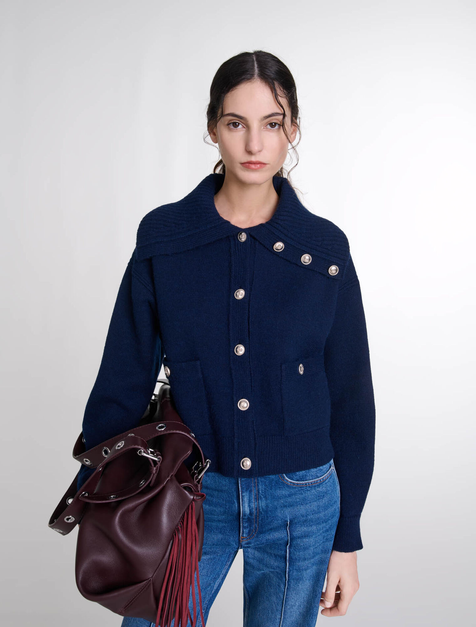 Cardigan en laine mélangée