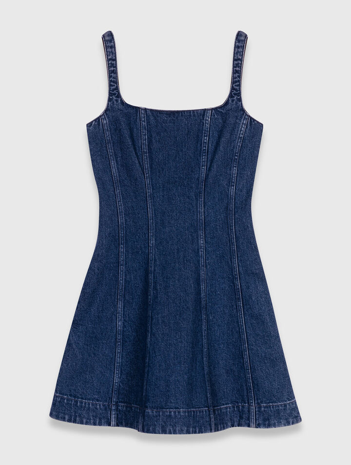 Robe babydoll courte en denim