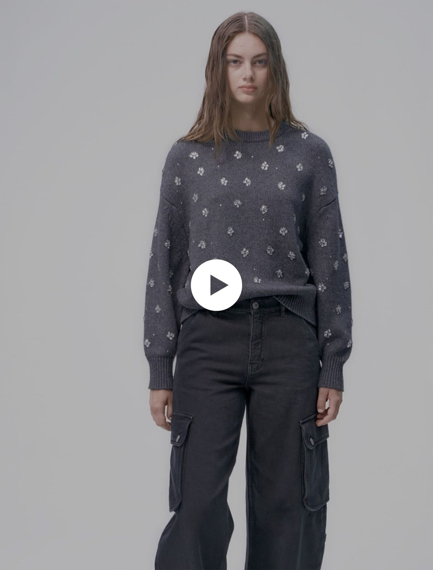 Pull en maille à strass
