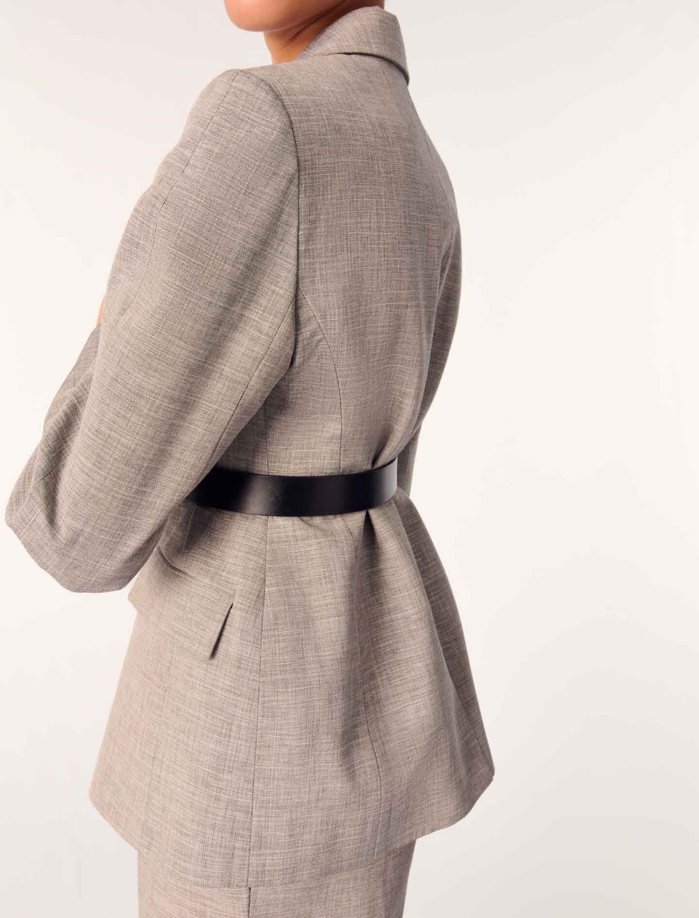 Veste tailleur avec ceinture pour femme | Maje