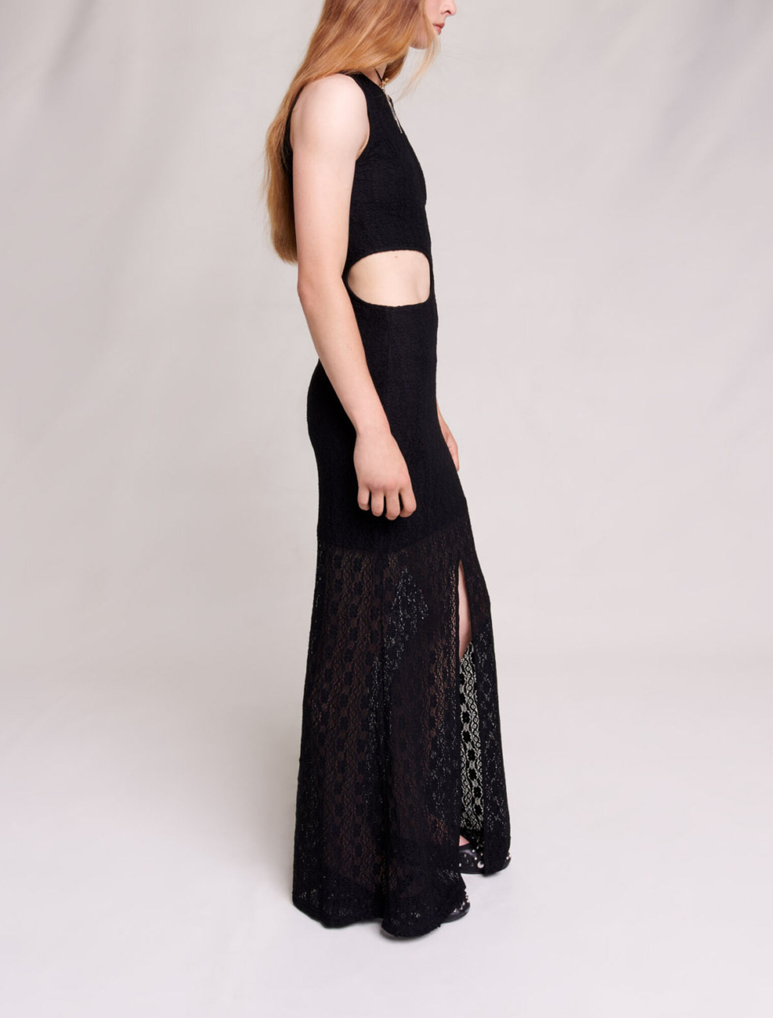 Robe longue en dentelle
