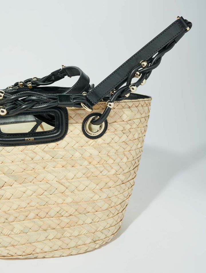Panier tressé effet raphia