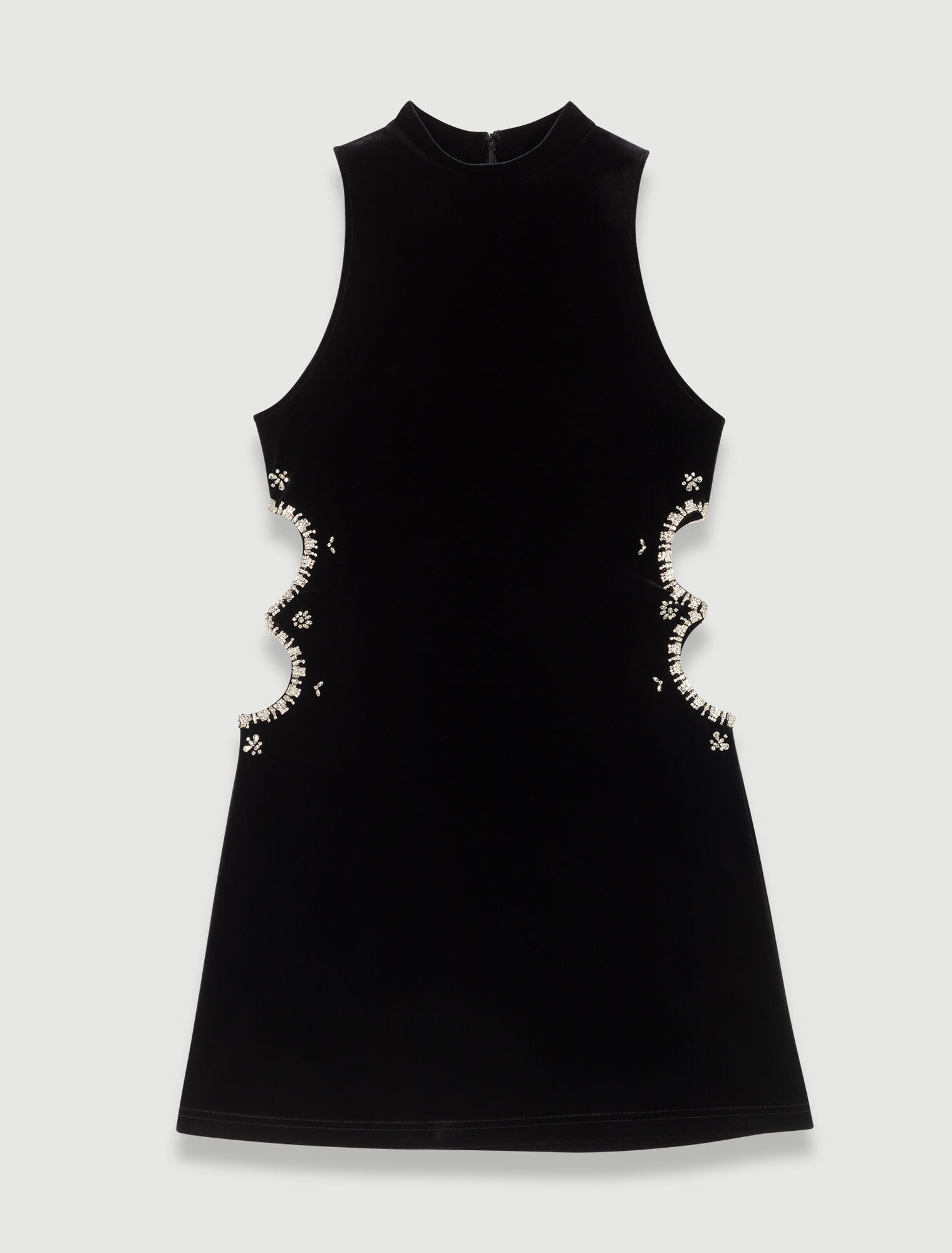 Robe courte en velours à strass