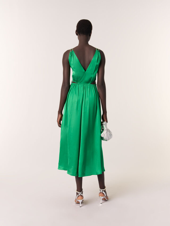 Robe longue satinée