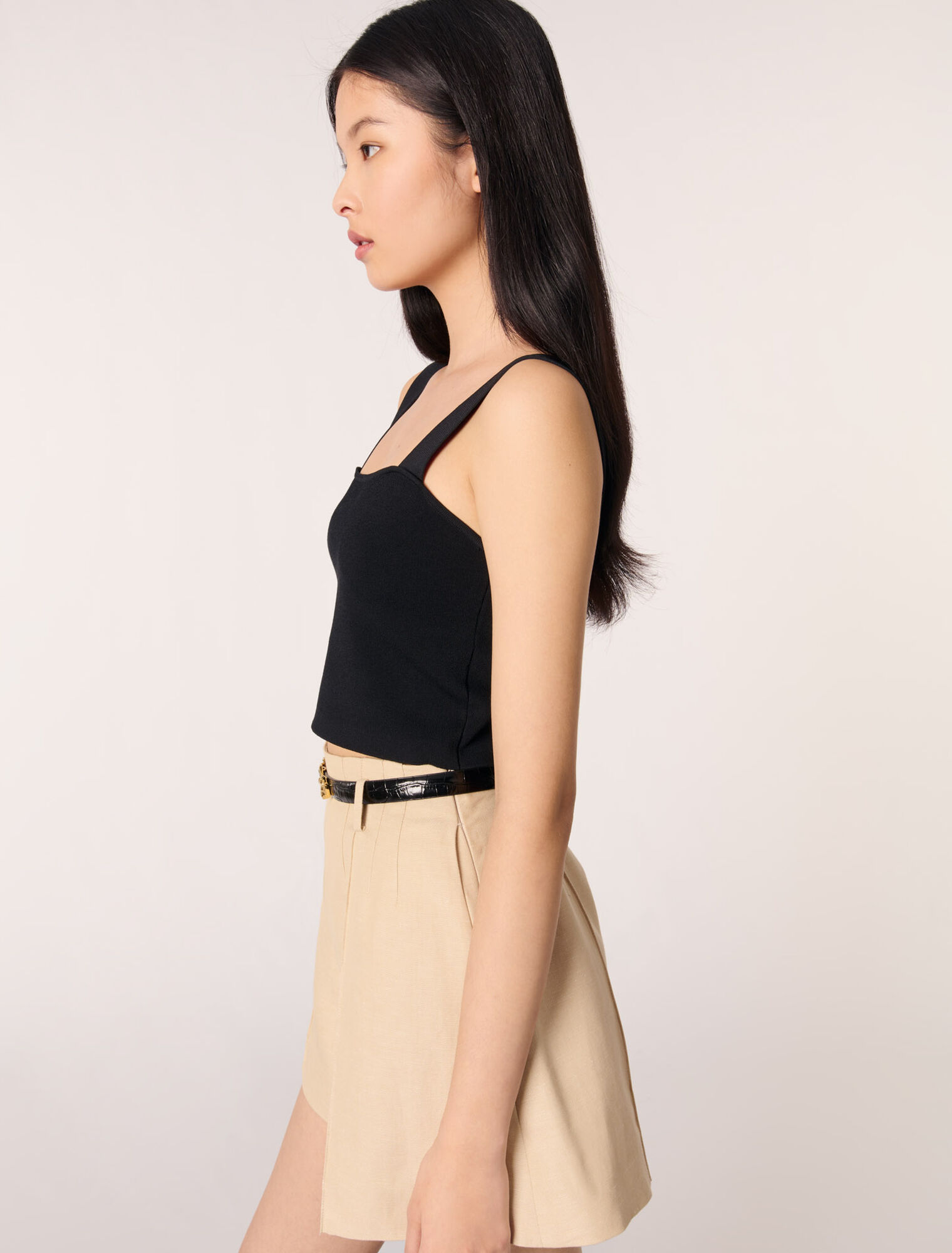 Crop top en maille à bretelles