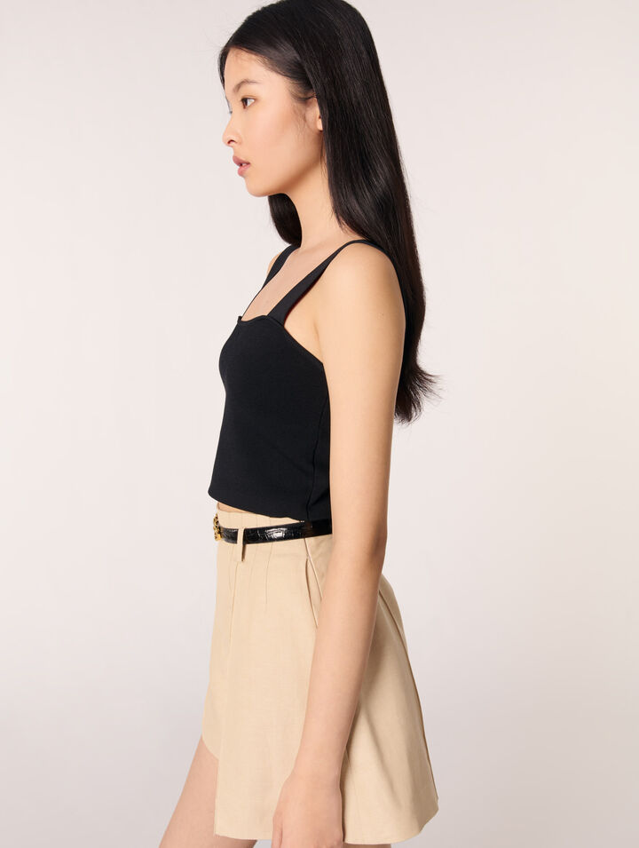 Crop top en maille à bretelles