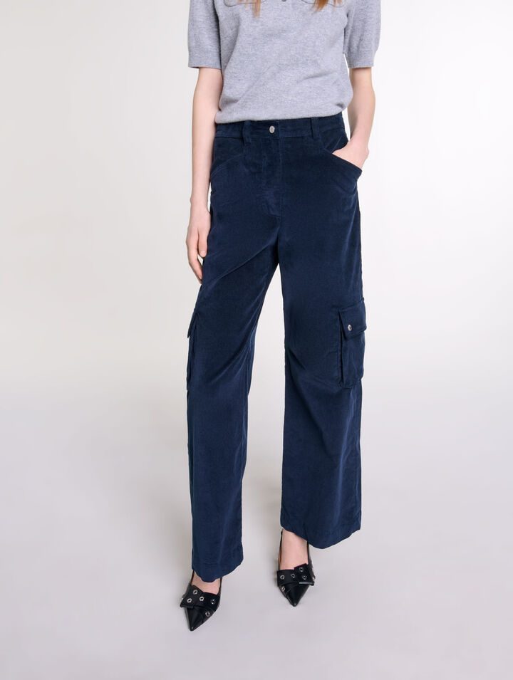 Pantalon cargo en velours