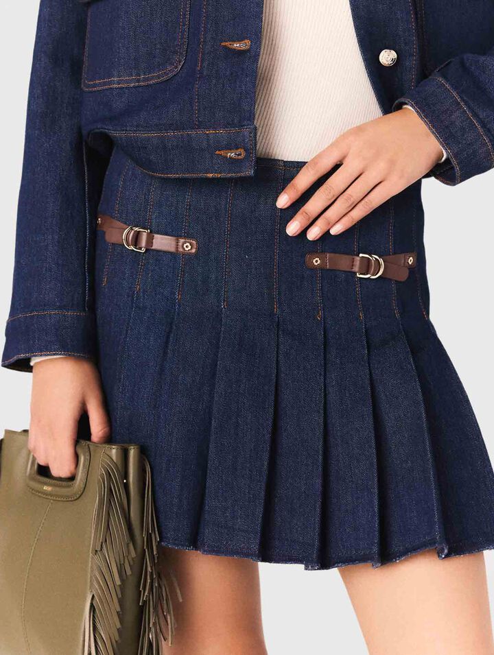 Jupe courte en denim avec doublure
