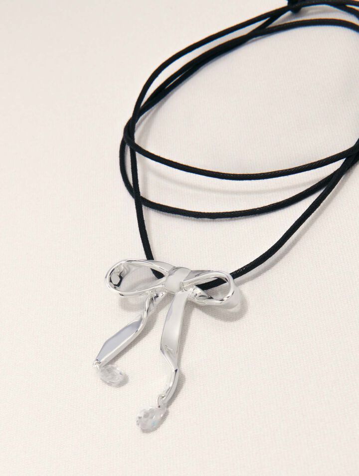 Collier nœud argenté à nouer