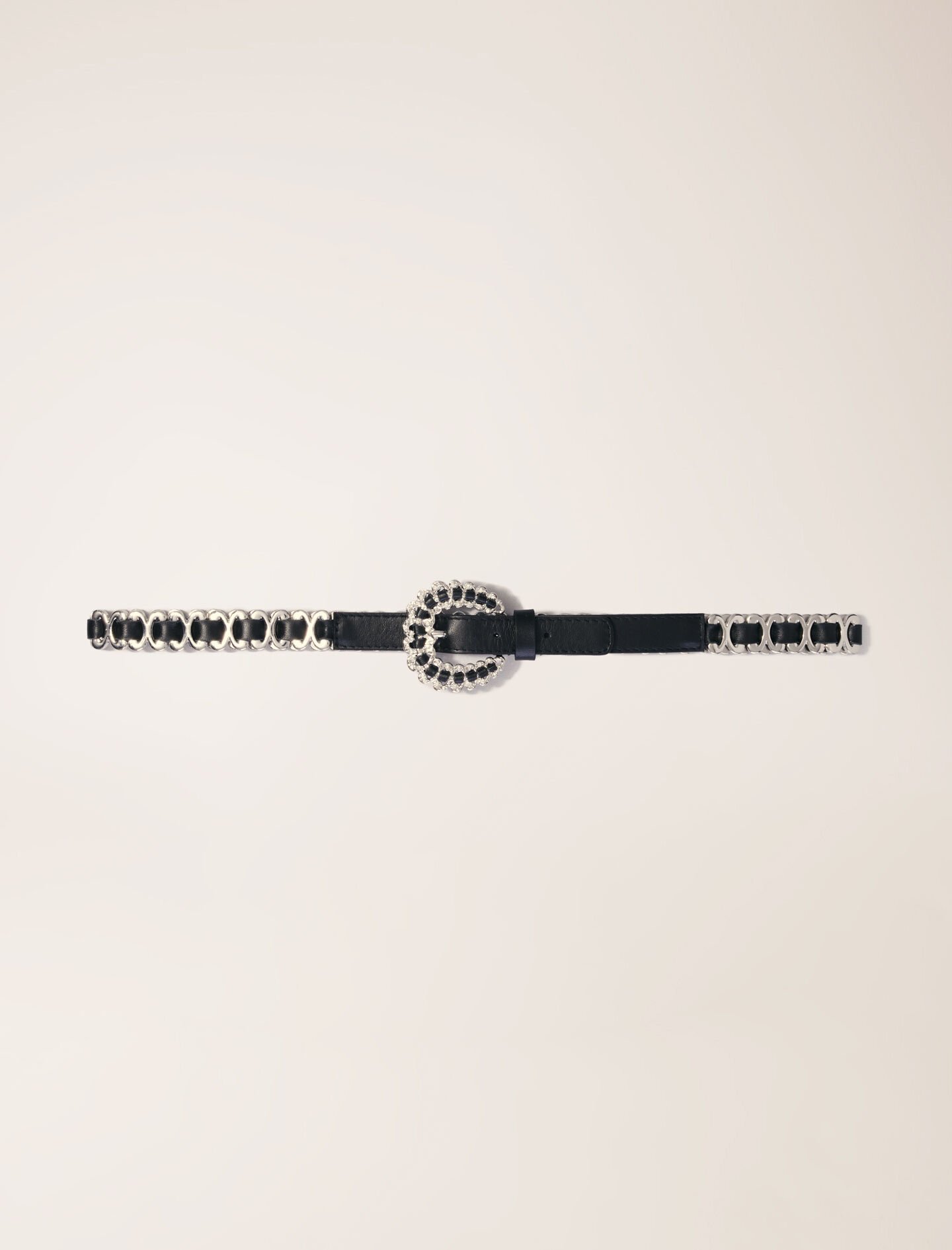 maje Ceinture mix chaine à boucle bijoux Noir