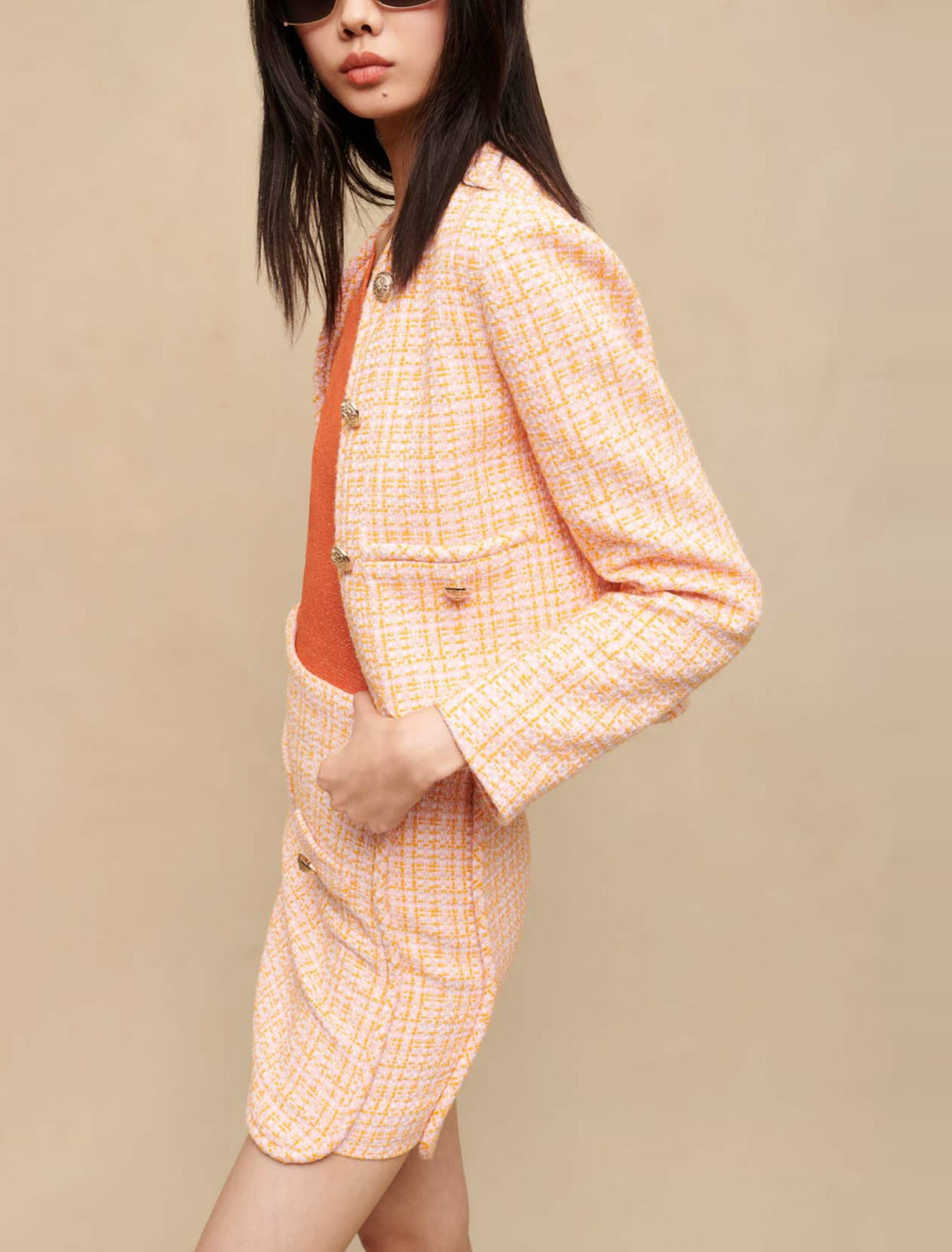 Jupe courte en tweed