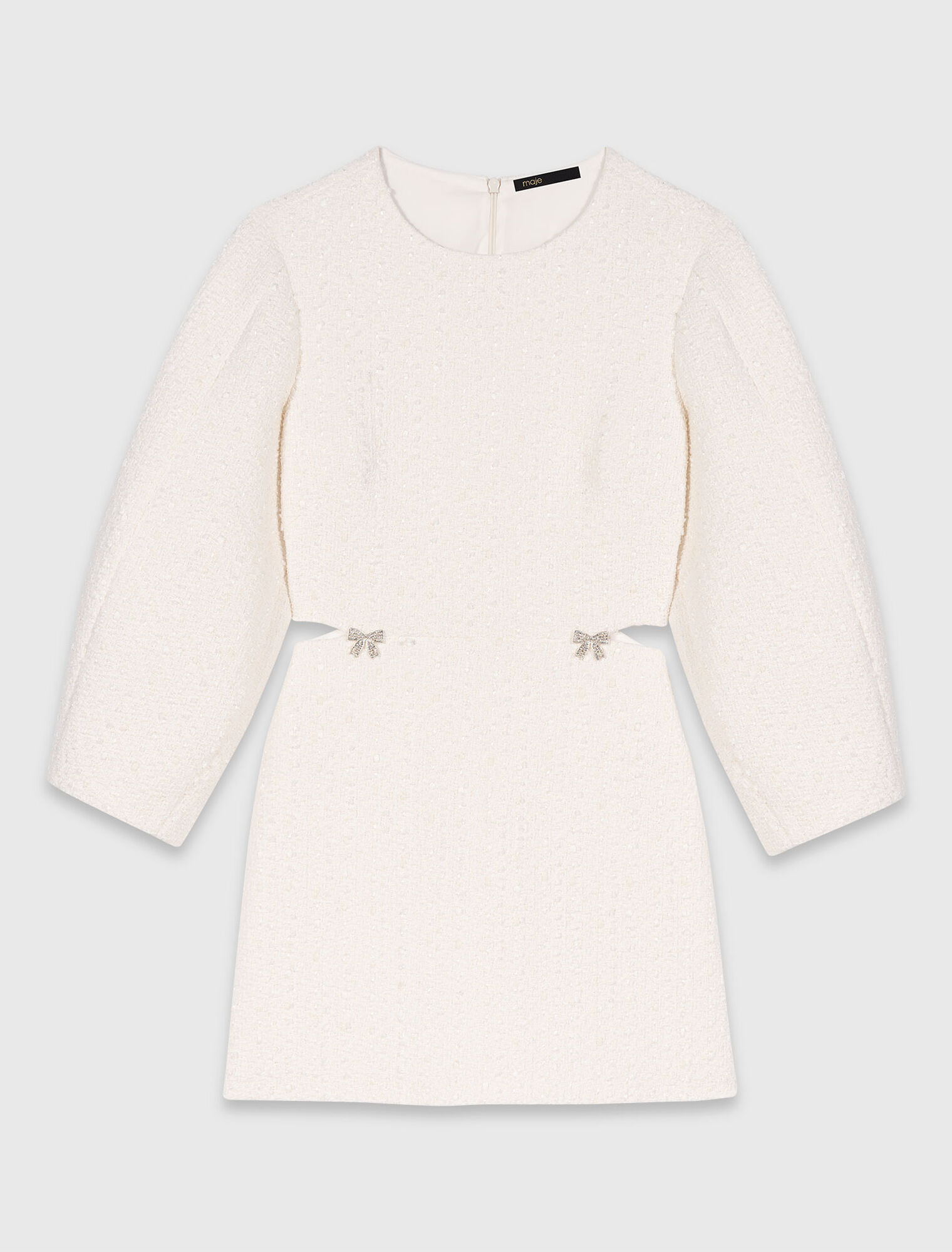 Robe courte en tweed manches ballon