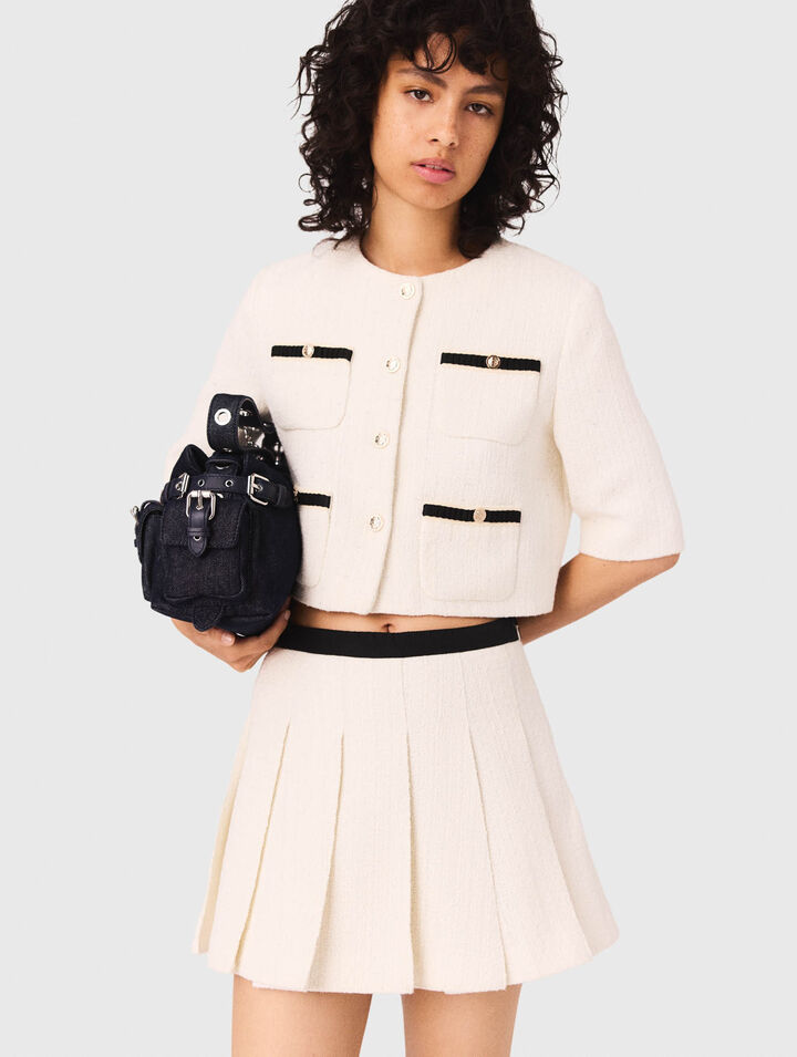 Short trompe l'œil en tweed