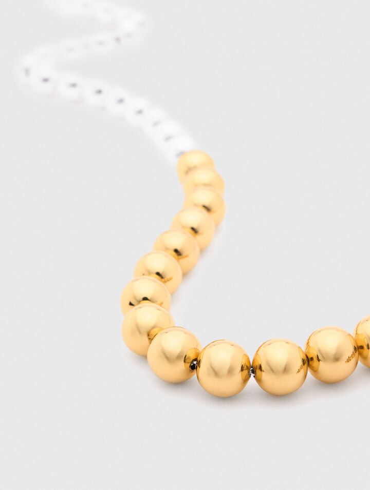 Collier perles bicolores 