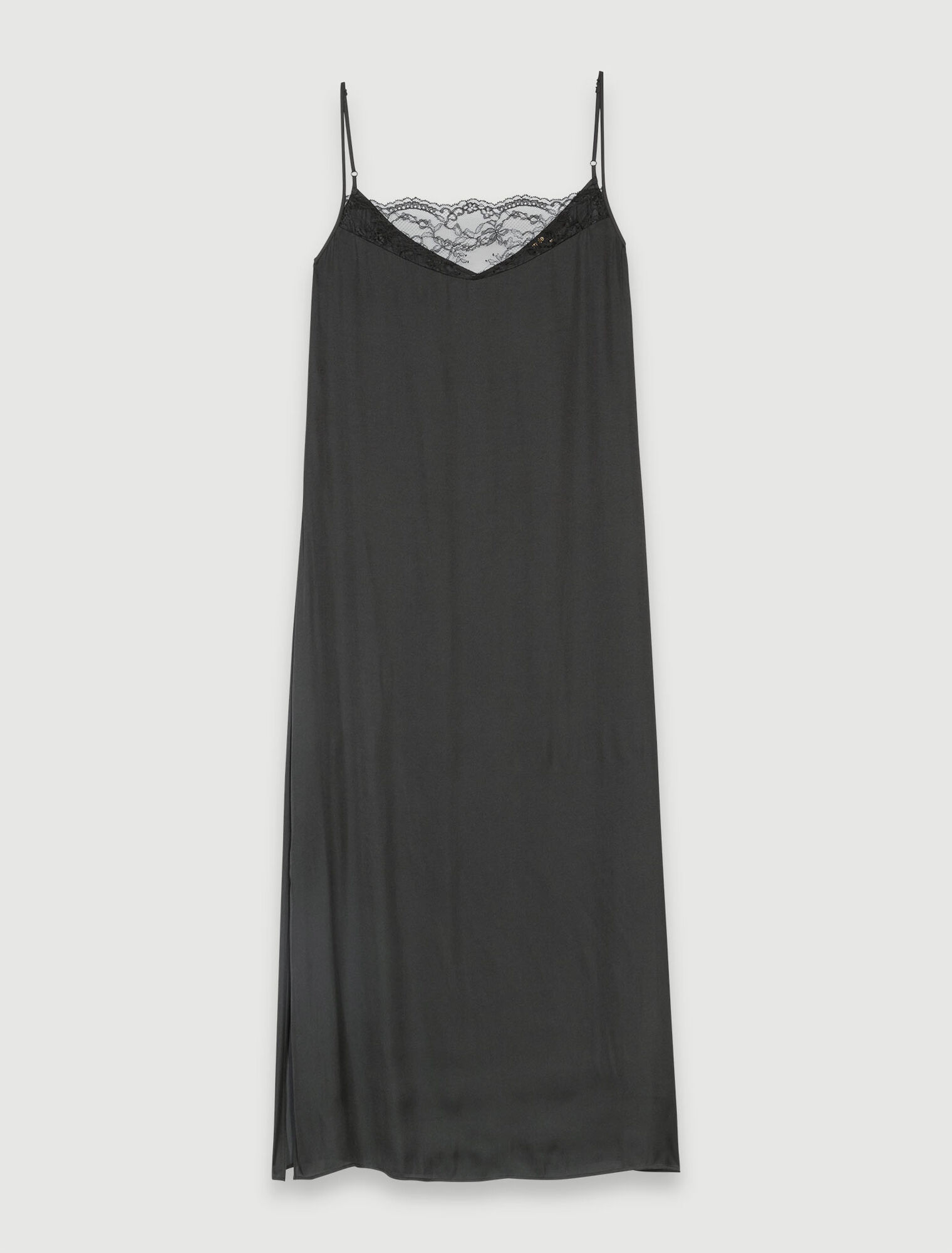 Robe longue satinée