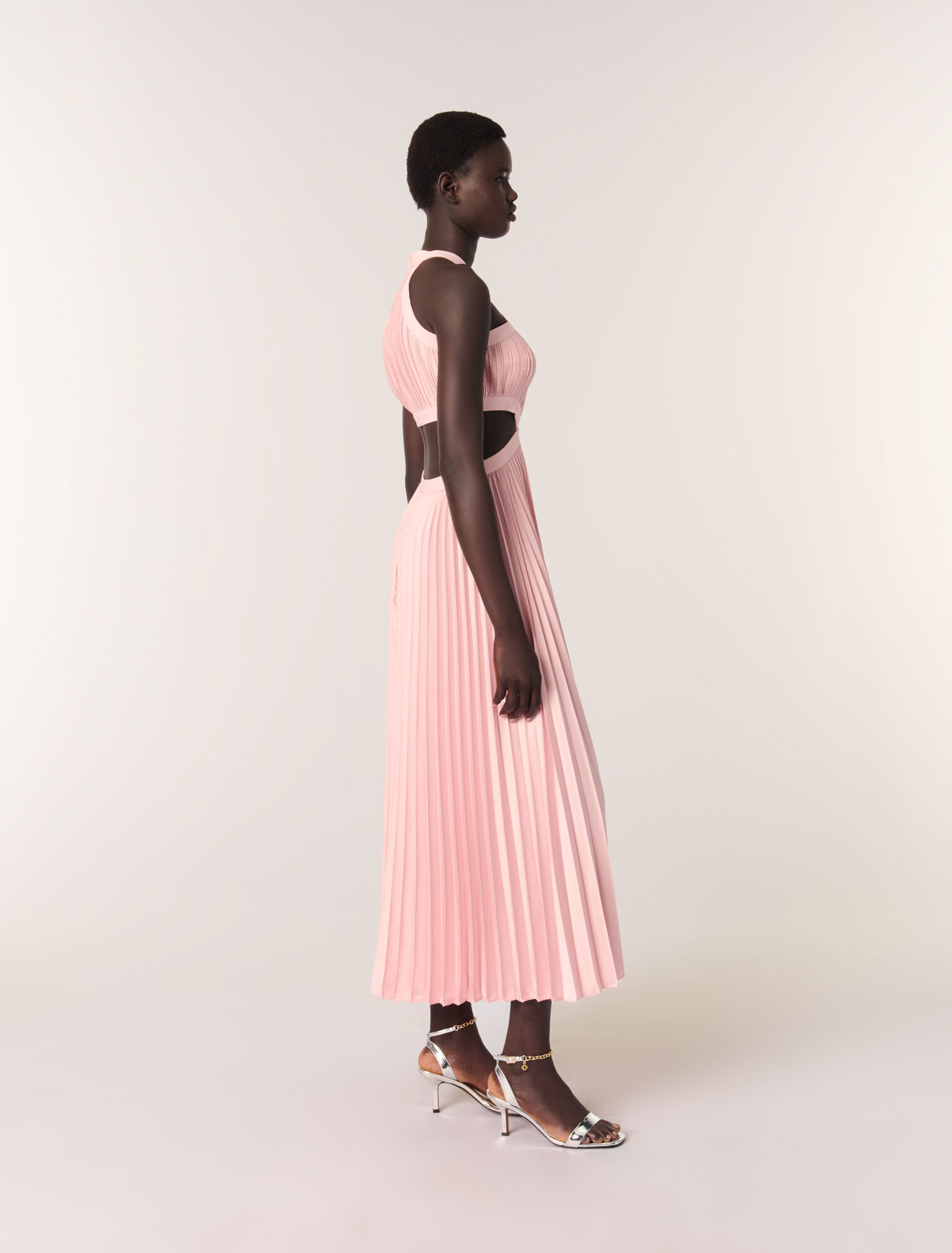Robe longue plissée