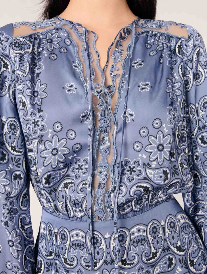 Robe courte fluide imprimée