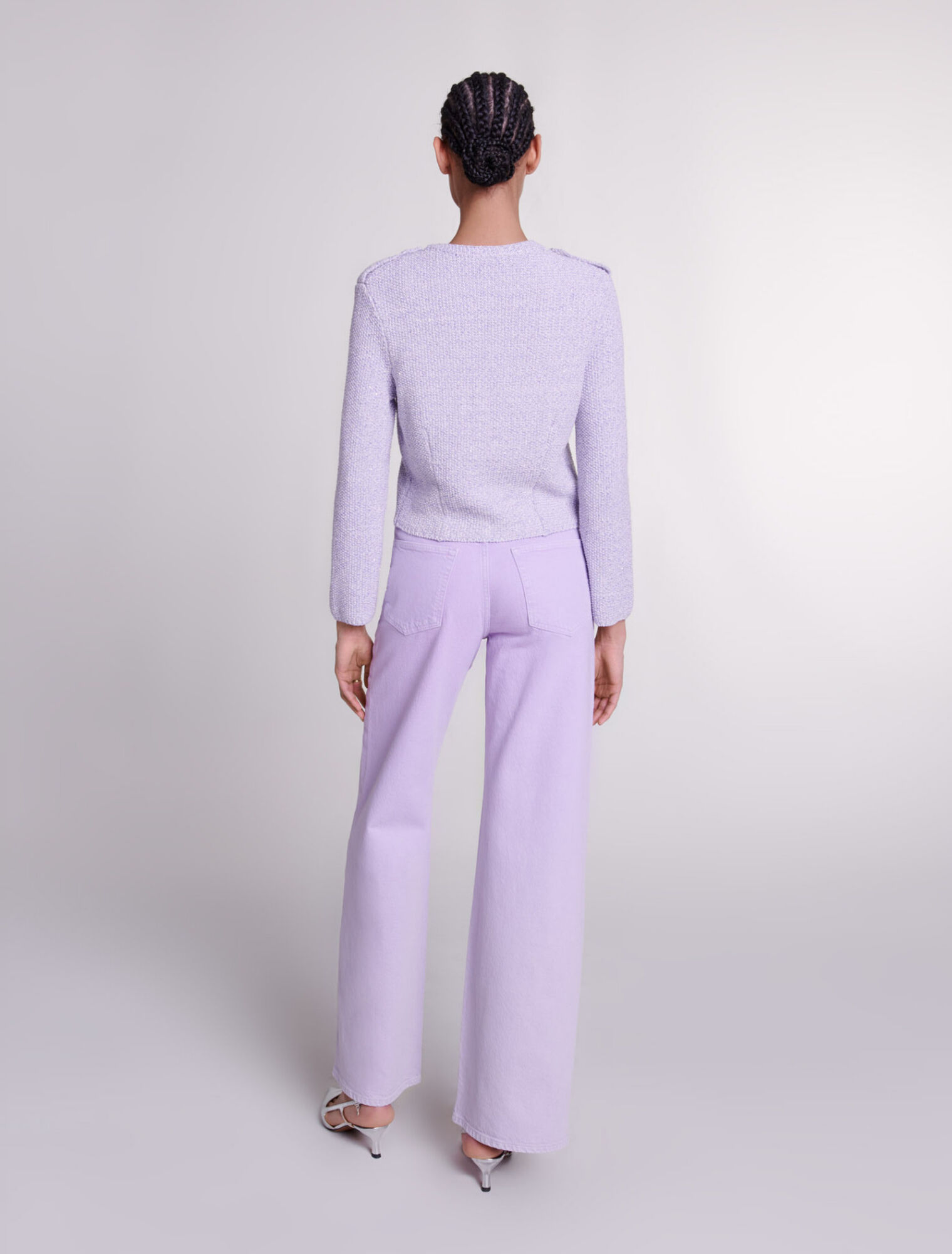 Cardigan court en maille sequins