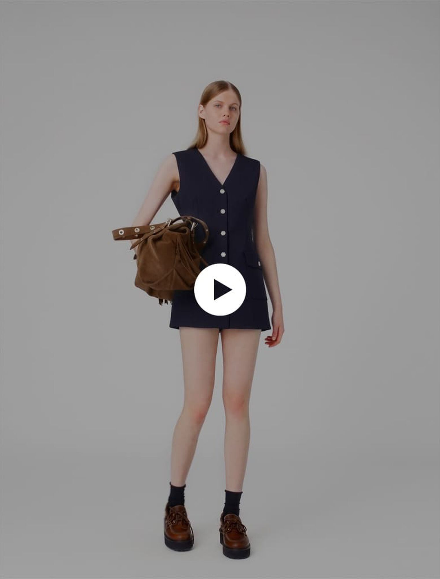 Robe trompe-l'œil en laine mélangée