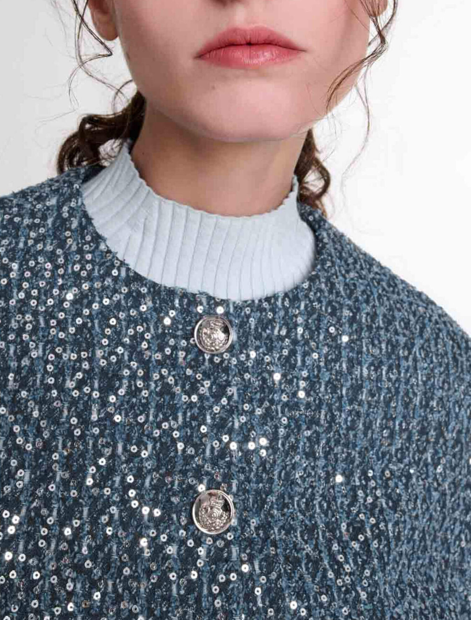 Veste en tweed orn&eacute;e de sequins