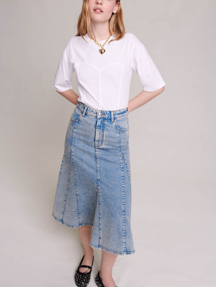 Jupe midi en denim