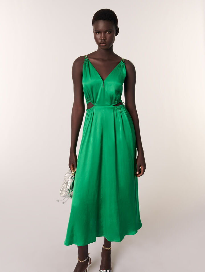 Robe longue satinée