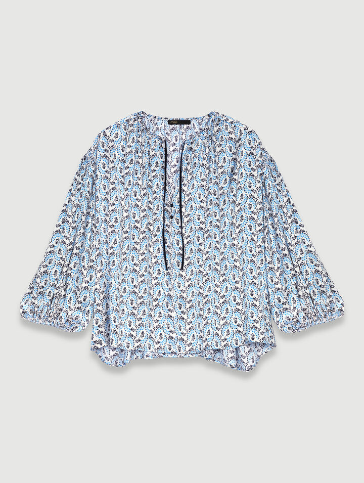 Blouse large satinée