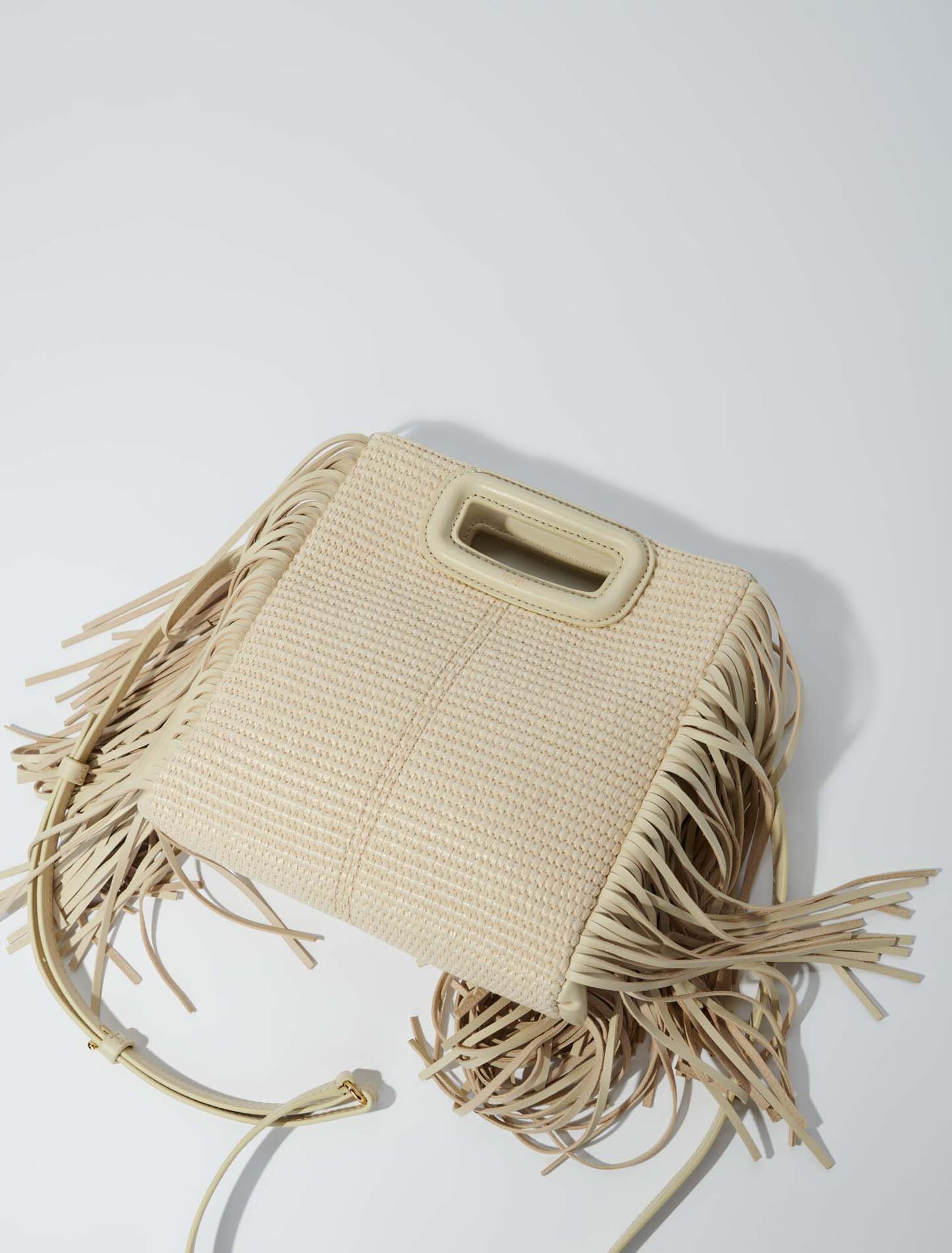 Sac M en textile et raphia