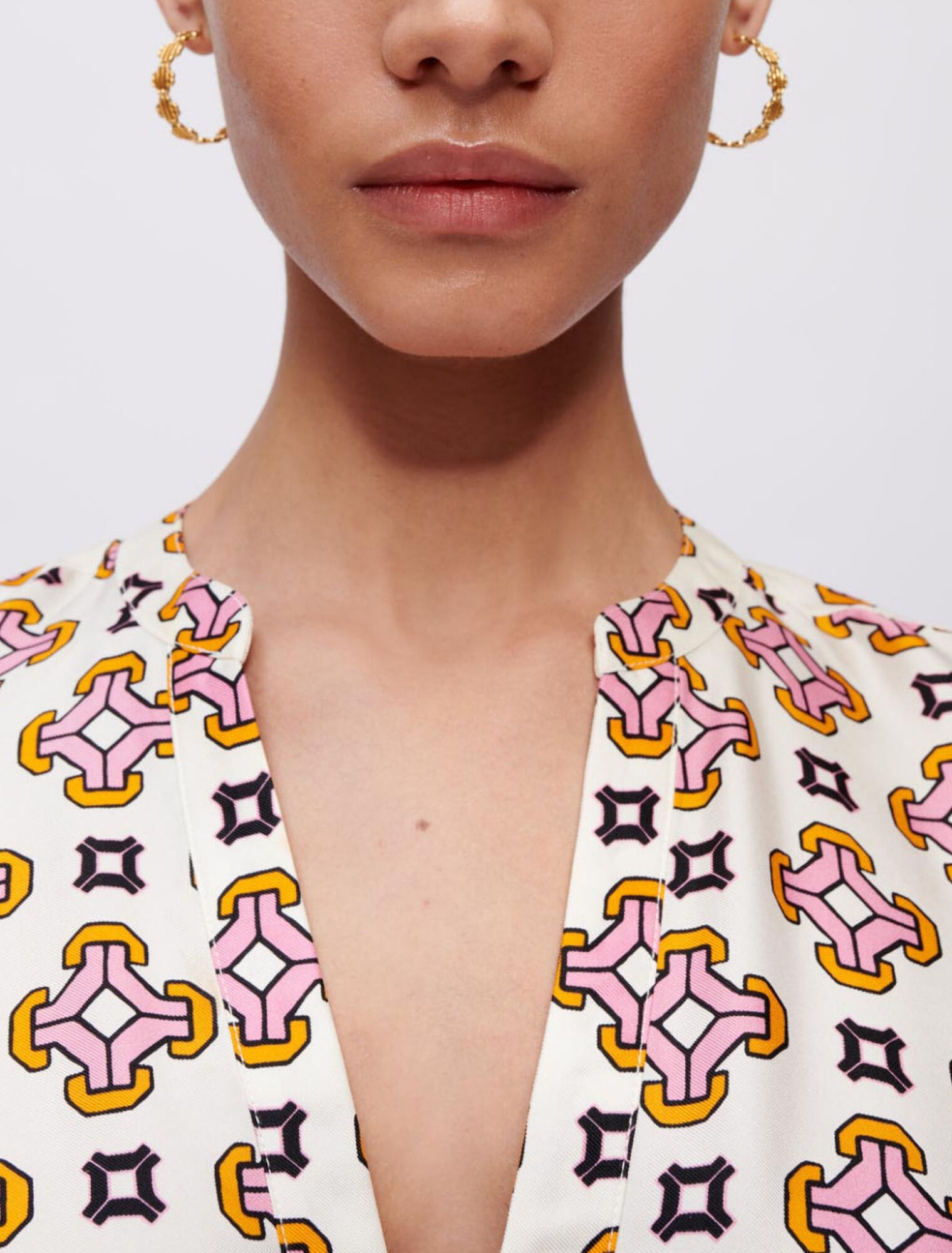 Robe en soie imprimée